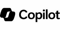Zwart Copilot-logo, AI-model dat tekst en beeld combineert voor herkenning