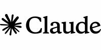 Zwart Claude AI-logo, platform voor generatieve AI en modellen
