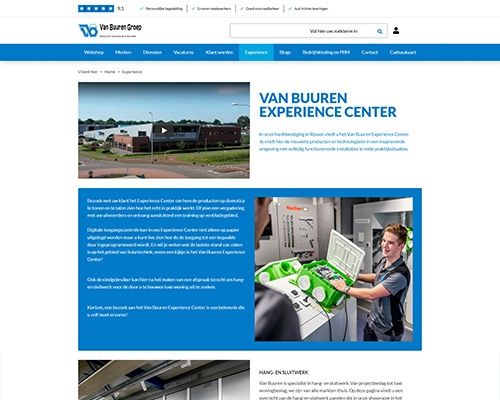 Overzicht van Van Buuren Experience Center met demo-installaties en trainingen