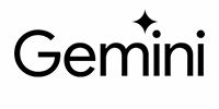 Zwart Gemini-logo, AI-model dat tekst en beeld combineert voor herkenning