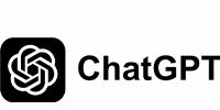 Zwart ChatGPT-logo, AI-chatbot voor natuurlijke taalverwerking